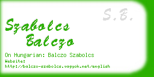 szabolcs balczo business card